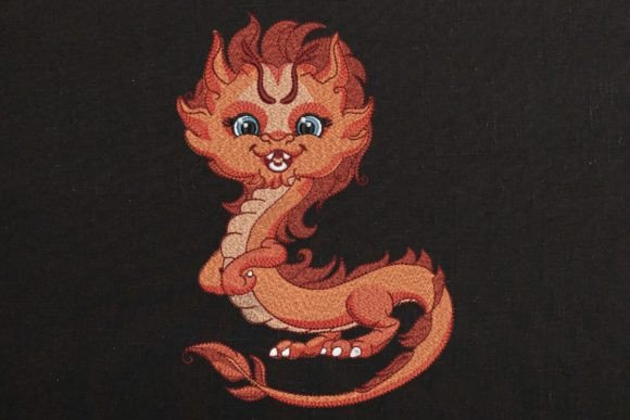 Review: Cute Orange Baby Dragon on Black