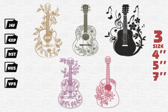 Review: Set of 5 Floral Guitars for Craft Fairs