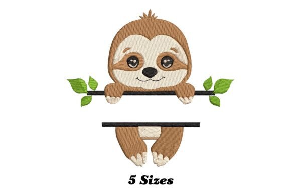 Sloth Name Split: A Charming Embroidery Design for Personalized Gifts